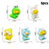 5-Piece Mixed Cute Duck Resin Miniatures Figurines, Adorable Mini Duck Statues, Diy Craft Accessory, Car Dashboard Ornament