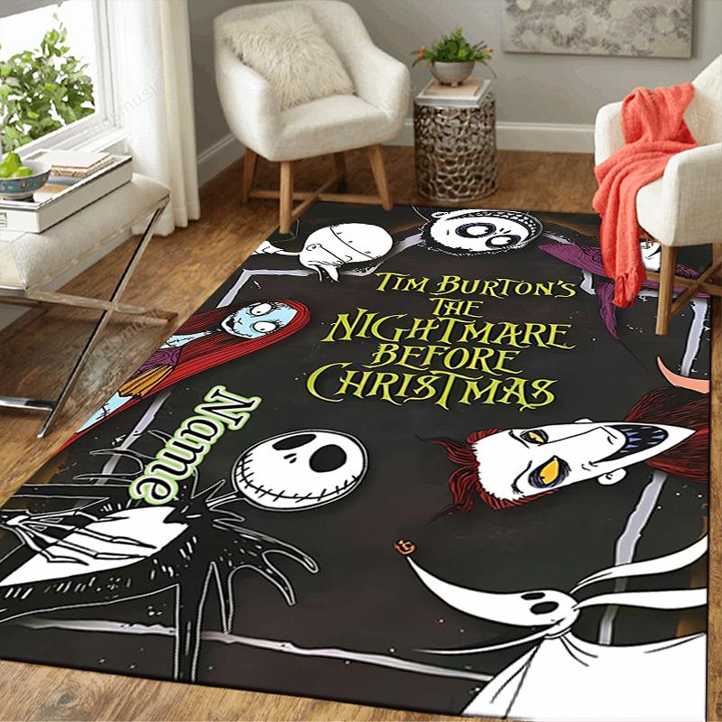 Custom 1Pc Christmas Nightmare Before Rug Office Carpet Indoor Outdoor Entrance Doormat Nonslip Soft And Comfortable Living Room D91697