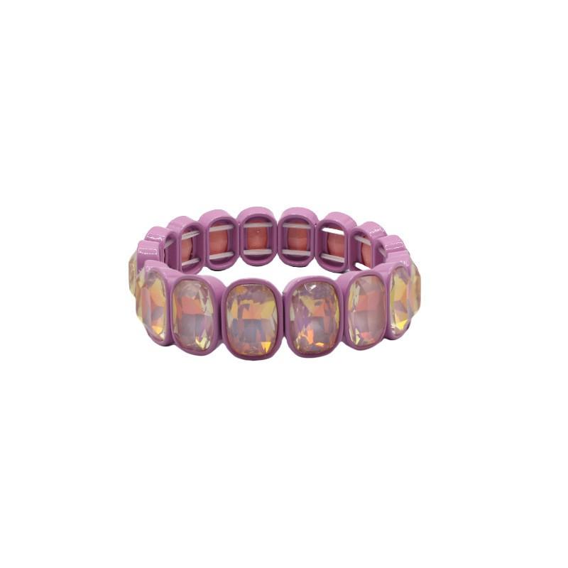Elegant Geometric Enamel Bracelet With Crystal Accents Women Alloy Fashion Jewelry