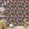 Wallpaper Small Flowers Blue and Red for Living Room and Bedroom 50x1000