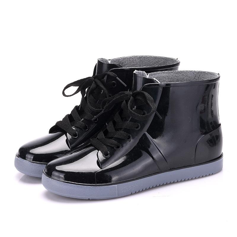 Fashion Candy Color Ankle Boots Fashion Rain Boots Women's Flat Rain Shoes Clear Rainboots Waterproof Shoes Rubber Zapatos De Mujer
