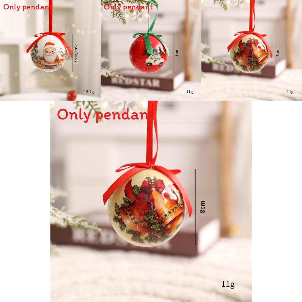 Christmas Theme Pattern Foam Ball Pendant Family Festival Decoration Props For Holiday Tree Decor And Festive Display