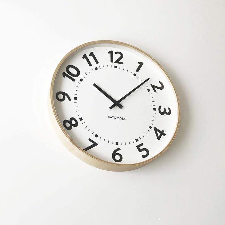KATOMOKU Plywood Clock 17 Natural Wall Clock Sweep Movement Diameter 36cm km-106NA (Quartz Clock)