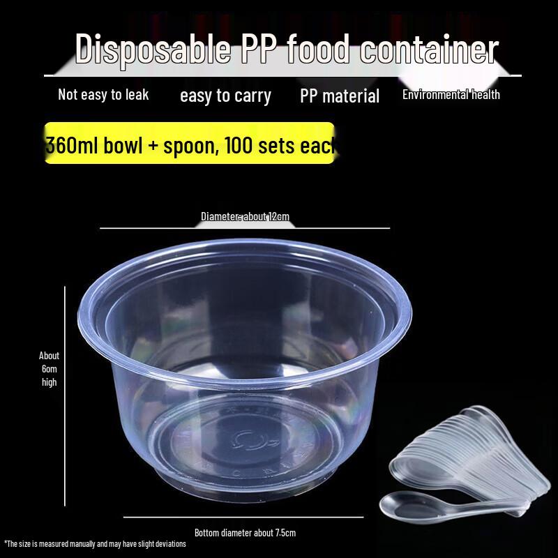 Homeglen Disposable Plastic Bowl & Spoon Set