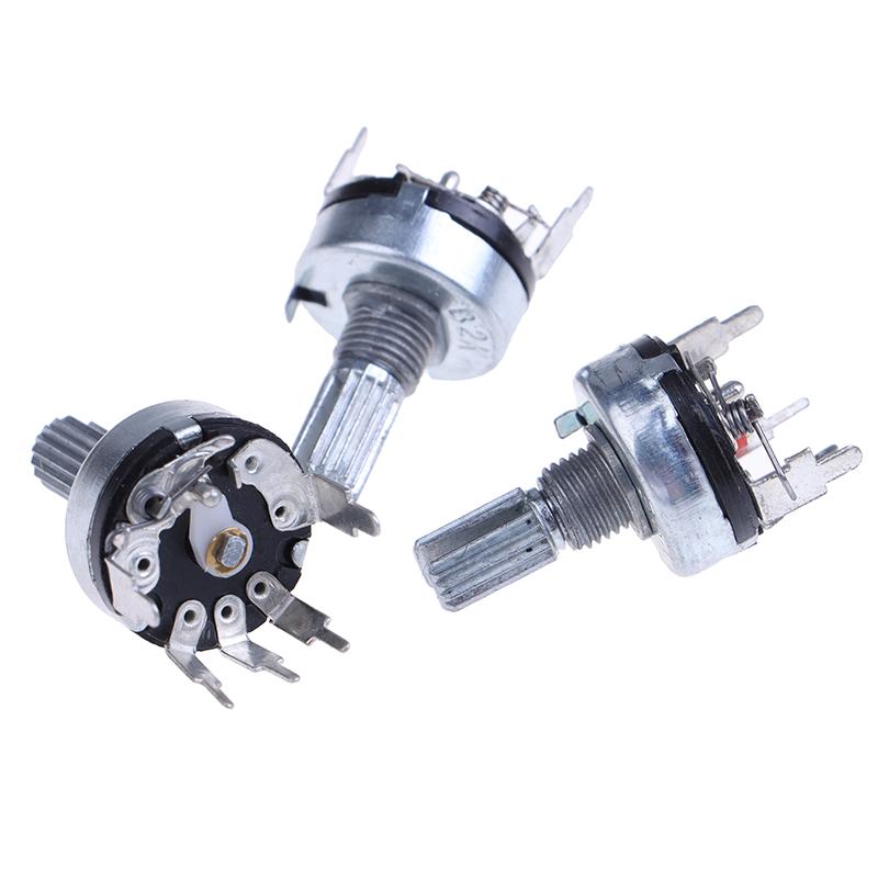 5Pcs Rv17 With Switch Potentiometer B1K 2K 5K 10K 20K 50K Handle Length 15Mm 5Pin Switch Carbon Film Potentiometer
