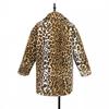 Long Leopard Print Suit Collar Leopard Print Imitation Fur Jacket Women's Casual Coat Autumn and Winter