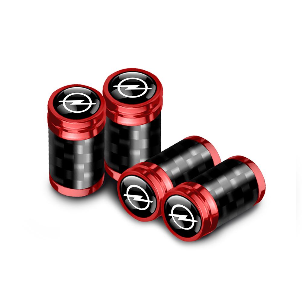 New Carbon Fiber Logo Car Styling Wheel Anti Theft Tire Valve Caps For Opel OPC Astra Insignia G Corsa Mokka Vectra Accessories