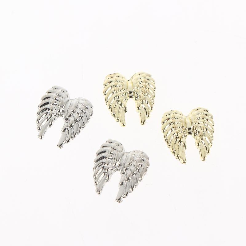 2 Pack Angel Wings Metal Nail Art Charms Gold Silver Wings Nail Decoration For Manicure Diy 3D  Sparkly Nail Parts