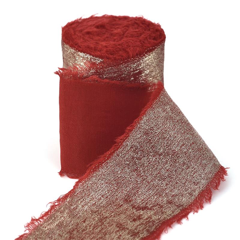 Handgefertigtes Ausgefranstes Kanten Goldenes Seidenband Stoffband Für Hochzeitseinladung Verpackung Sträuße Geburtstagsfeier Dekorationen Geschenke