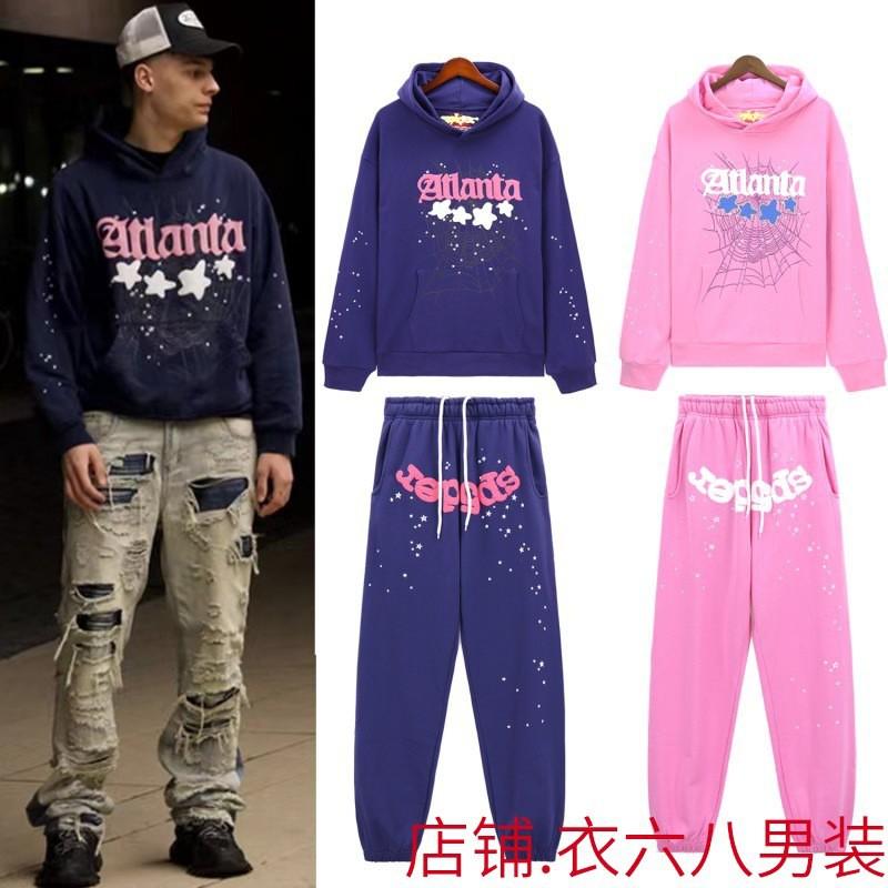 Sp5der Streetwear Hoodie With 3D Puff Print 555555 Design Unisex Oversized Cotton Pullover Youth Casual Wear