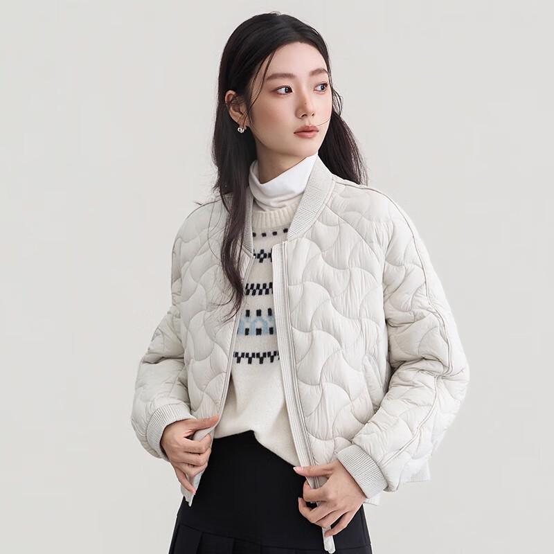 Fengmao Women's Short Lightweight Duck Down Baseball Jacket