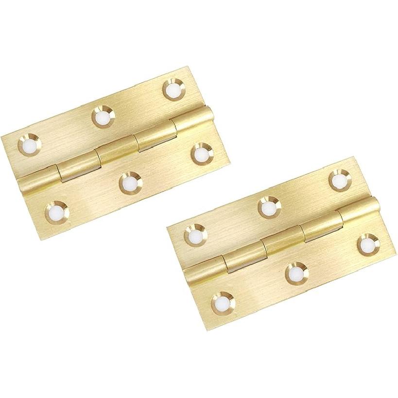 Brass Hinges Mcredy Butt Hinges for Cabinets 1" Hinges with Mounting Screws Gold Kitchen Cabinet Hinges Pack of 4