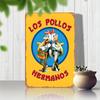 Vintage Los Pollos Hermanos Metal Tin Sign Retro Breaking Bad Inspired Yellow Wall Art Decor Plaque for Bar Pub Man Cave TV