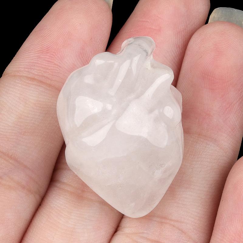 1pc Mini Heart Model Statue Natural Stone Amethyst Opal Tiger Eye Love Christmas Decor