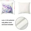 Lavender Patterned Pillows With Violin Umbrella Bicycle Flowers Polyester pillowcase, sofa  cushion cov Headboard Pillow