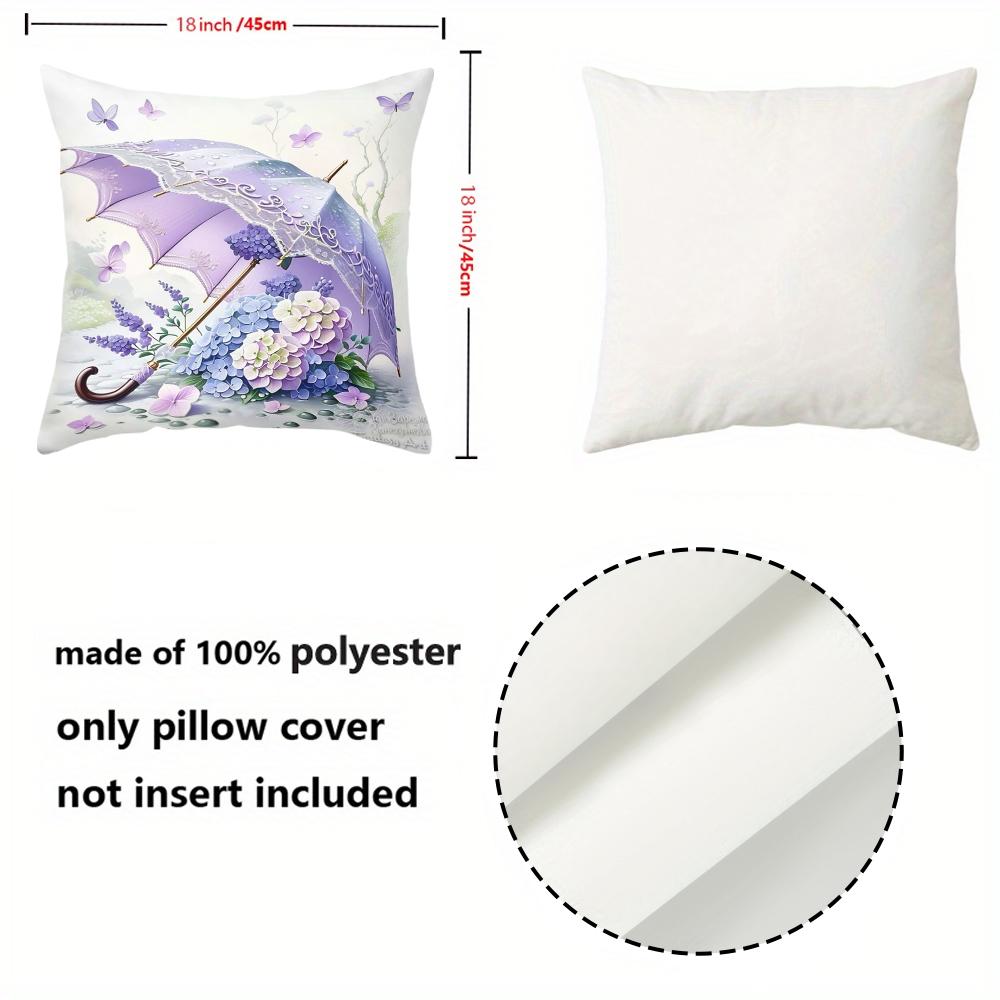Lavender Patterned Pillows With Violin Umbrella Bicycle Flowers Polyester pillowcase, sofa cushion cov Headboard Pillow