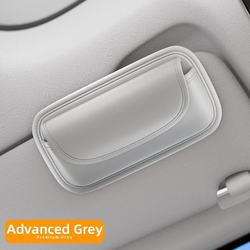 Car Glasses Box PU Leather Portable Car Sunglasses Holder Car Driving Glasses Holder Eyeglass Case Sun Visor Car Lenses Holder