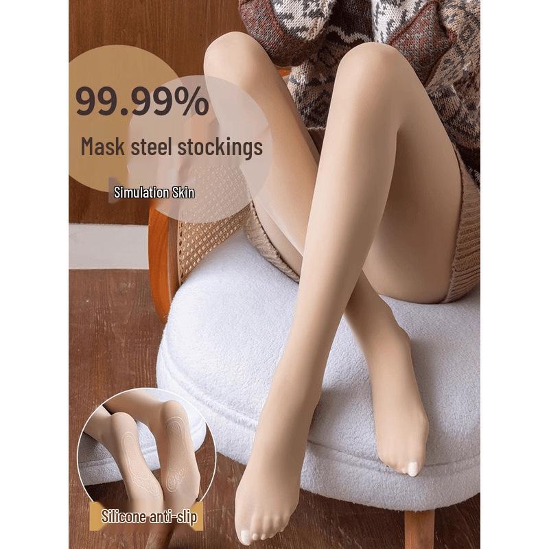 Cat Paw Anti-Snag Steel Tights: Spring/Autumn Horse Oil Slimming Skin-Tone Glow Leggings Hand Silk Stockings чёрный