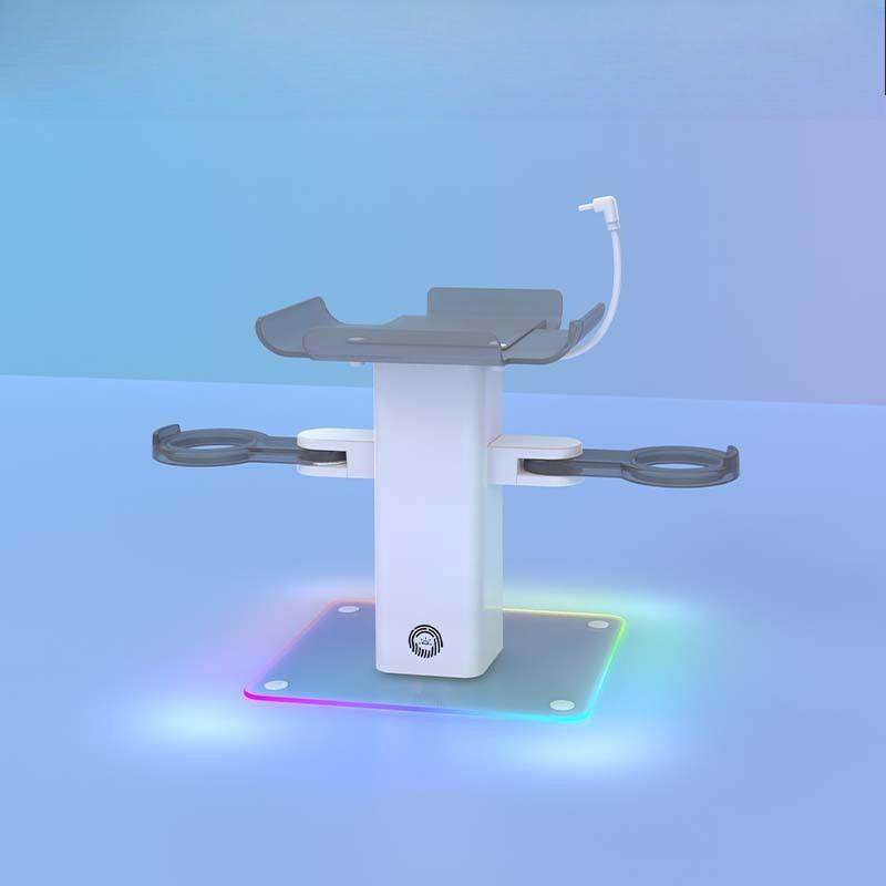 

Charging Dock Accessories for Meta Quest 3S/Quest 3 RGB Lights Vertical Charging Display Stand for Oculus Quest 2 белый