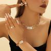 Fashion Charm Light Luxry Jewelry Set Necklace and Bracelet for Ladies