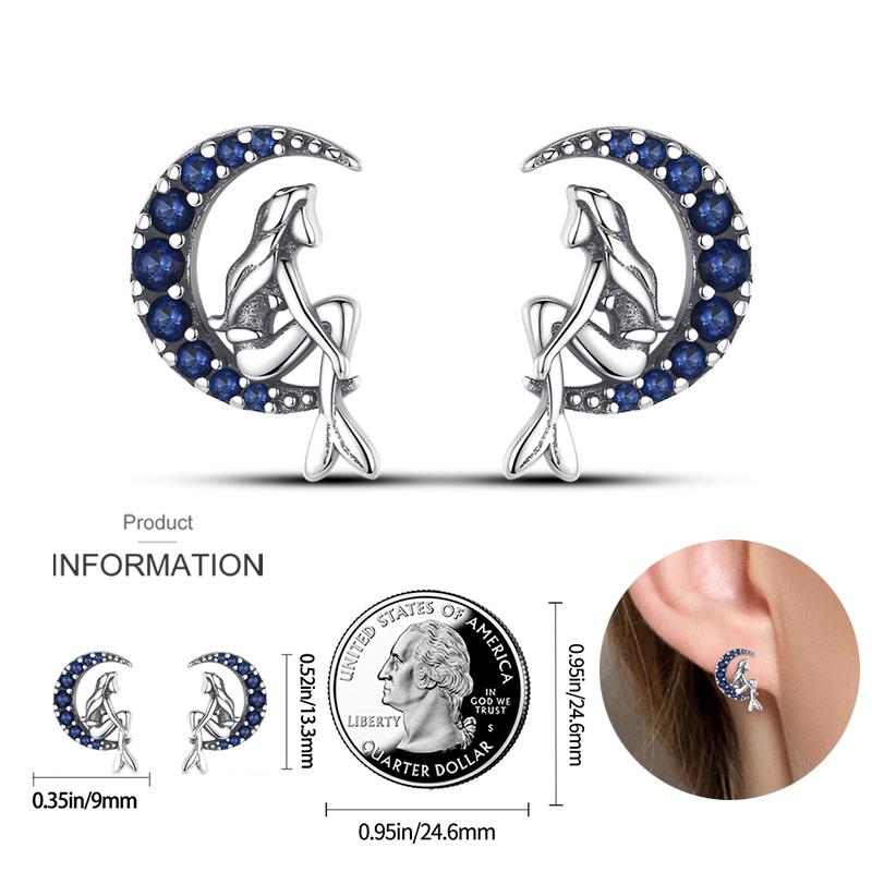 2023 925 Silber Leuchtende Muschel Ohrringe für Damen Pavé CZ Herzform Stern Mond Creolen Verlobung Hochzeitsschmuck