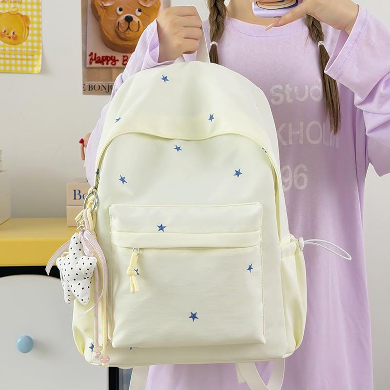 Schulrucksack1011 Herbst neuer Rucksack große Kapazität Einschulung Mittelschüler Schulrucksack mehrfarbiger Rucksack mit Stickerei-Schleife