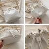 Sweet Butterfly Women Drawstring Bucket Shoulder Bags Versatile Ladies Crossbody Bag Clutch Fashi Girls Pearl Chain Handbags