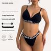 Conjunto de Sutiã com Tiras Feminino - Anti-Queda, Respirável, Cor Sólida, Cintura Média