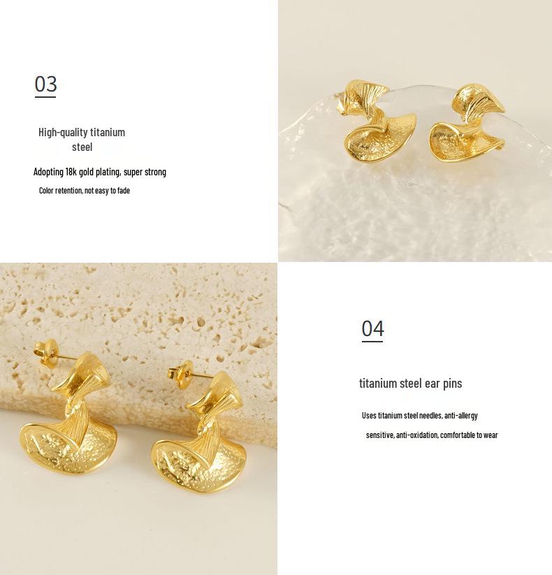 European-American Fashion Stainless Steel Irregular Design Earrings - Versatile Titanium Statement Jewelry