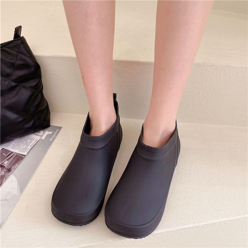 Premium Short Rain Boots for Women Waterproof & Non-Slip Kitchen Shoes Low-Cut Durable Ankle Boots for Wet/Dry Use