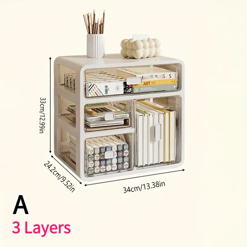 Desktop Drawers Storage Box Cosmetics Organizer Transparent Plastic Multi-Functional Medicine Office Desk Stationery Storage Box