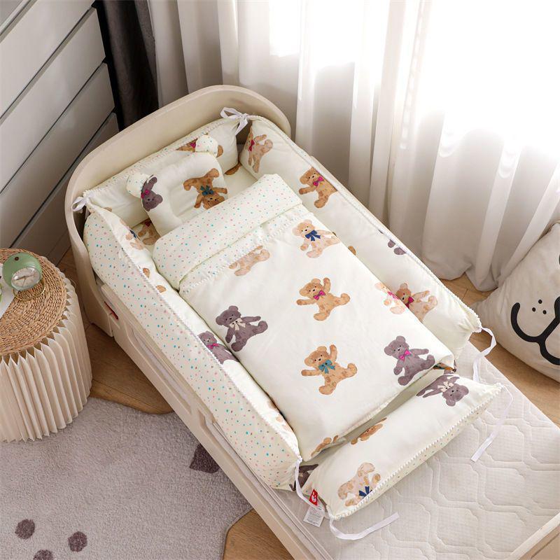 Foldable Portable Baby Crib: Anti-Pressure, Anti-Startle Pure Cotton Sleeping Bed