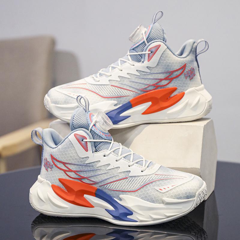 Children's basketball shoes New middle-aged and older children's non-slip shock-absorbing sports shoes Mesh breathable boys and girls student trainin