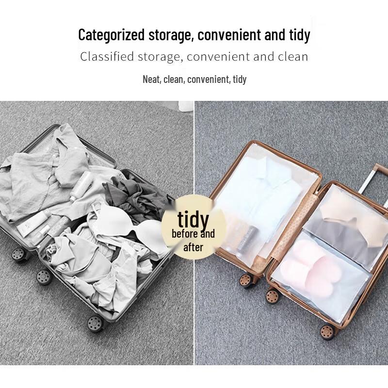 Frosted Transparent Travel Storage Bags Set