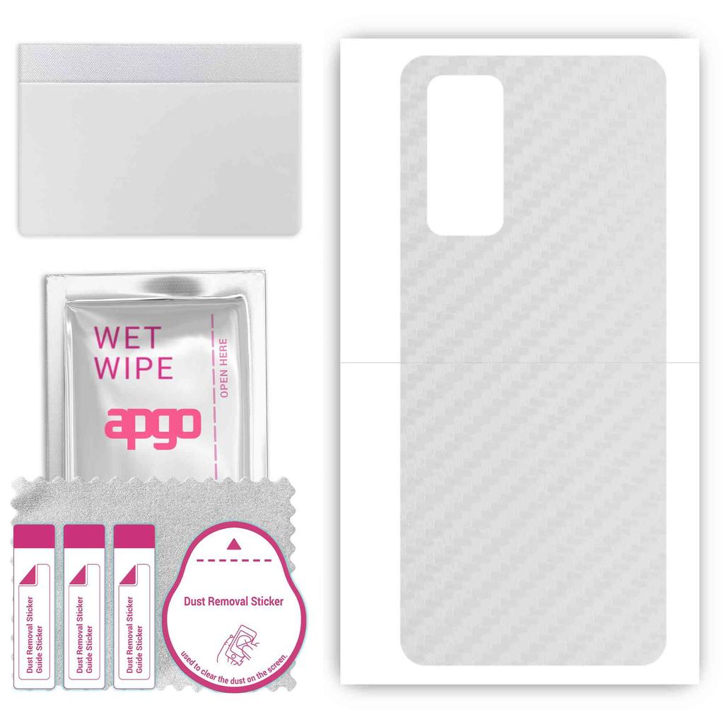 apgo Ochronna naklejka Skin na tył kompatybilna z T-Mobile Revvl V Plus 5G, Folia Wrap, Folia, Winyl - Wzór Przezroczysty Włókno Węglowe