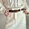 Vintage Suede Belts Ladies  Gold Alloy Waist Buckle Dress Accessories Elegant Jeans Decorative