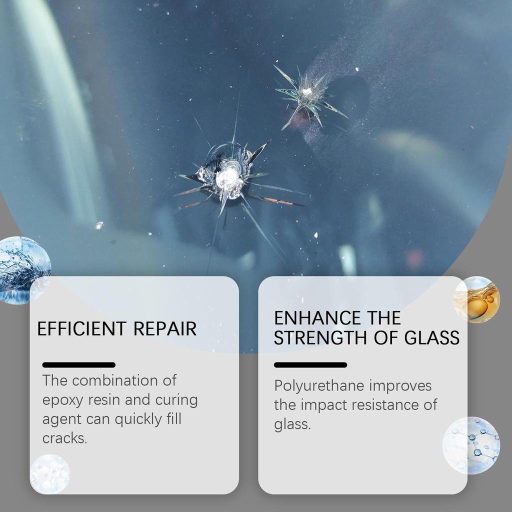 RAYHONG Lepidlo na opravu autoskel (50 ml) Skleněná Nano Opravná Tekutina Rychlá Oprava Prasklé Sklo Opravné Lepidlo