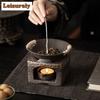 Double-ear Roasting Bowl Coarse Pottery Tea Roaster Aroma Enhancer Ceramic Porcelain Plate Tea Set Craft Ornaments Accessories