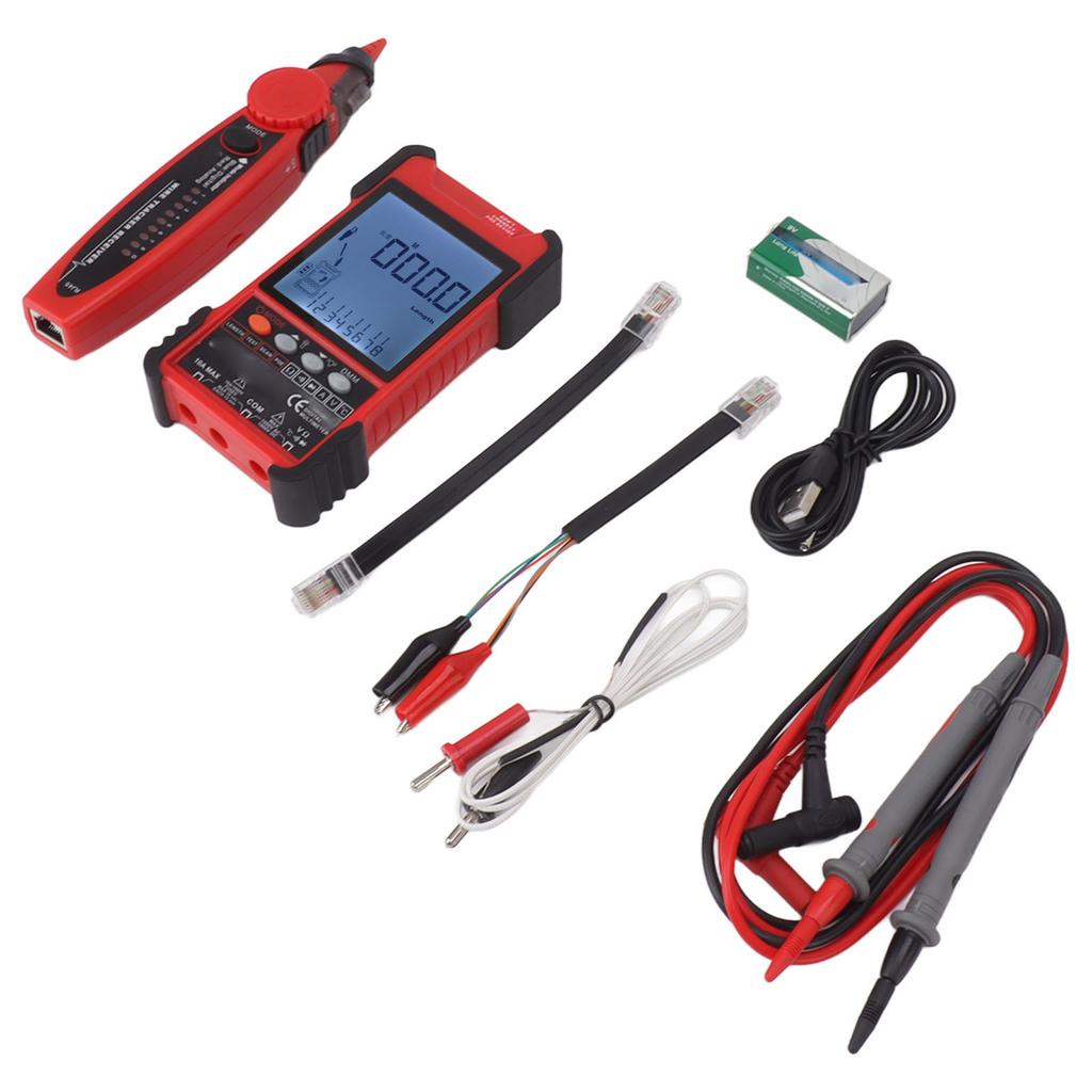 2 In 1 Network Cable Tester Digital Multimeter LCD Screen Network Wire Finder Kit for Metal Cable