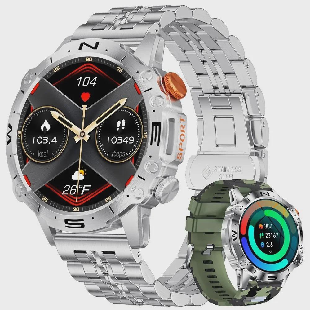 Multi-Function Smartwatch: Outdoor-Ready, Waterproof, Heart Rate & Blood Pressure Monitor with Bluetooth Calling