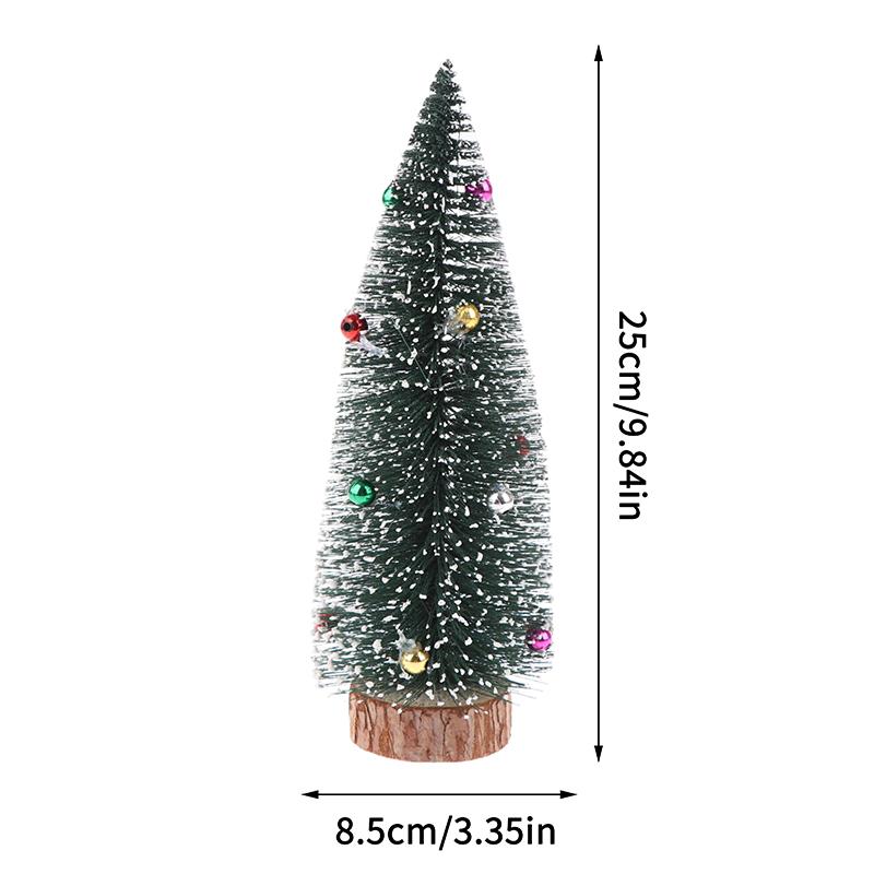 1Pcs Miniature Christmas Tree Artificial Sisal Snow Landscape Architecture Small Tabletop Decor for Holiday Crafts