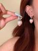 [Cream Strawberry] Sweet Pink Strawberry Pendant Earrings Necklace Set Niche Clavicle Chain Exquisite Accessories