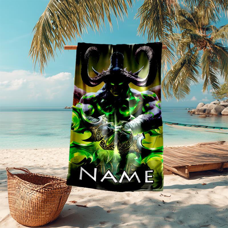 Personalized customized proof beach towel with World of Warcraft pattern - soft, absorbent,quick-drying,perfect swimming,camping&bathing