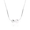 Shertz Minimal Pearl Ball Snake Chain Necklace (925 Silver)