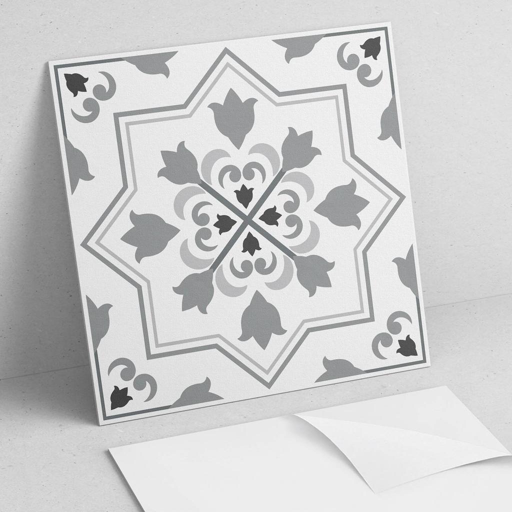 Paczka Kafelków Pcv Z Dekorem Do Kuchni Lub Łazienki Wzór Z Kwiatowymi Motywami 4X50X50 Cm