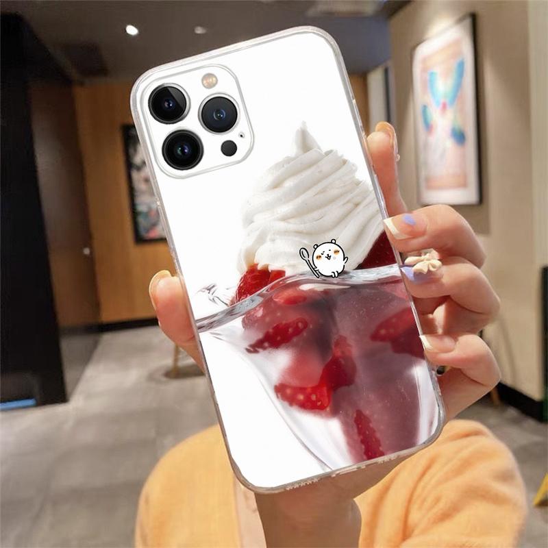 Strawberry Cat Cartoon Phone Case For Iphone 17ProMax 17 Pro Air 16 15 14 13 Pro Max 16 15 14 13 Pro 15Plus
