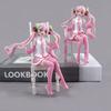 Hot Sold Latest Hatsune Miku Anime Figure Pink Sakura Sitting Position PVC Action Figure Model Toy Decoration Collect Gifts