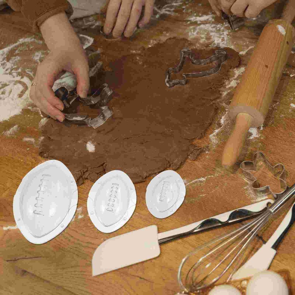 3 Pcs Football Mold Chocolate Molds Gifts Rugby Cake Baking Supply Soap Jelly Creative