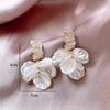 Women’s Irregular Acrylic Flower Drop Earrings, European American Long Dangle Earrings, Fashion Party Jewelry Gift