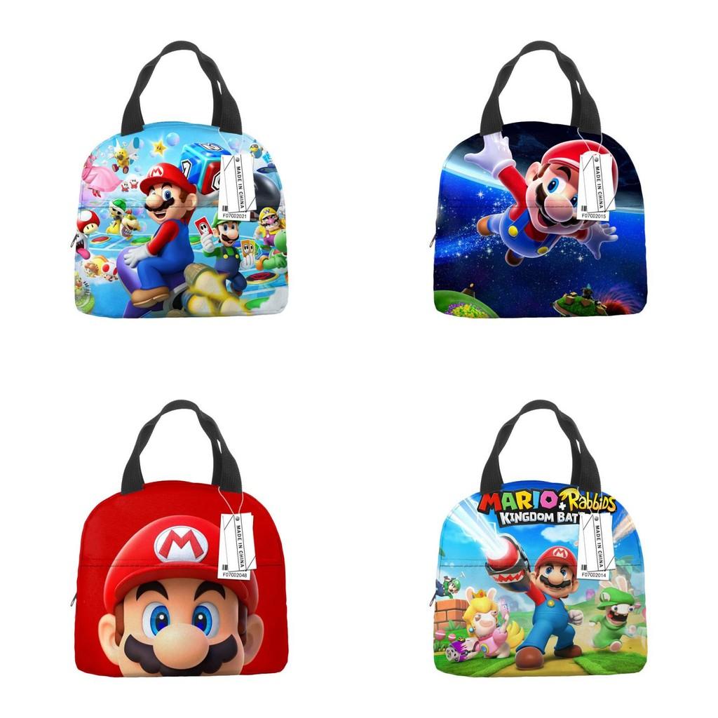 Bros Mario Super Lunch Bag Insulated Food Handbags Case For School Picnic Gifts